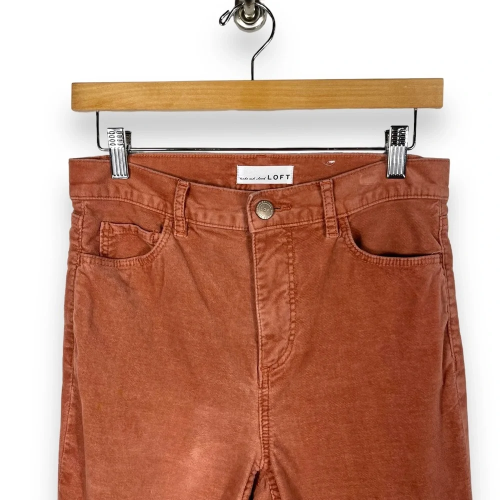 Loft High Waist Skinny Corduroy Pants, Spicy Clove, Size 4/27 - Picture 5 of 14